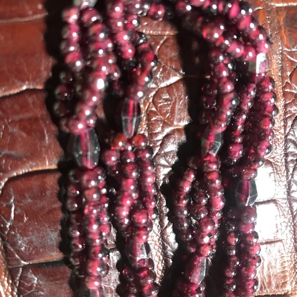 Genuine Garnet necklace. 24 inches - Picture 2 of 3